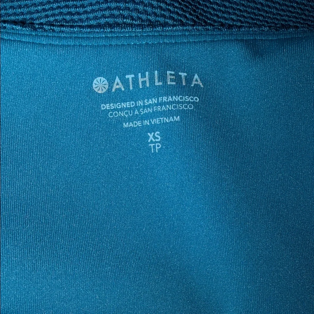 Athleta Scoop Pique Swim Full Lined High Cut Cheeky Soft Cup Bra Coastal Teal